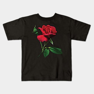 Roses - One Red Rosebud Kids T-Shirt